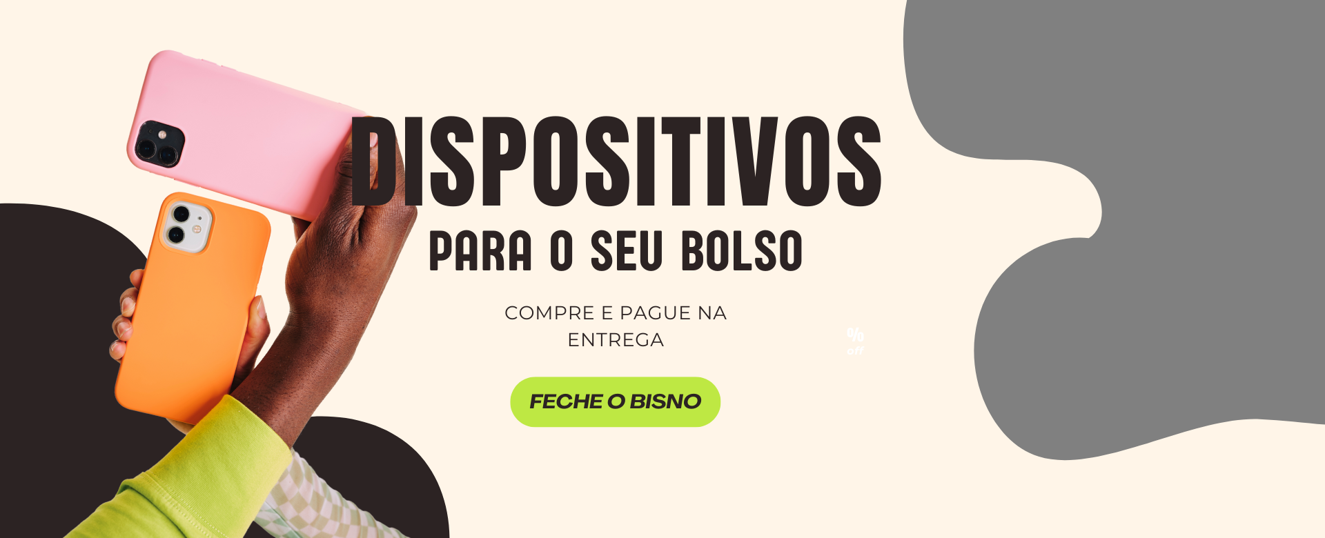 Banner para site moderno promoção de celular com desconto